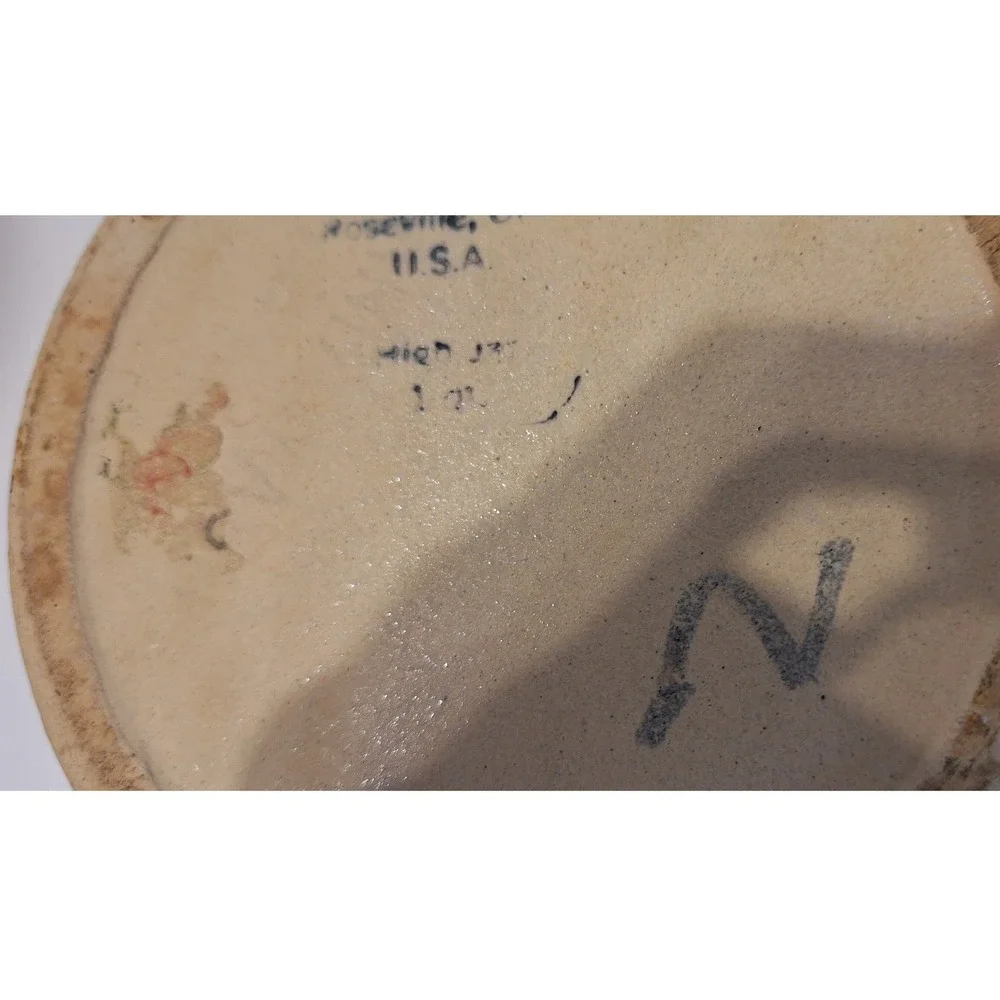 Vtg Robinson Ransbottom Happy Mother's Day Stoneware Crock Bunny Rabbit‎ Pottery